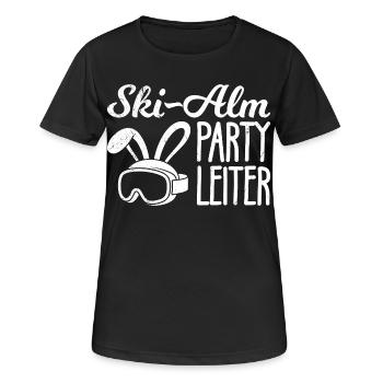 Skier SKI-ALM PARTY LADDER FUNNY - Women's Breathable T-Shirt - black - Front - AI Model Female 172 light (172cm)
