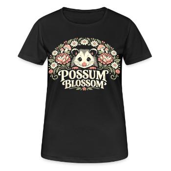 Possum Blossom - Frauen T-Shirt atmungsaktiv - Schwarz - Vorne - AI Model Female 172 light (172cm)
