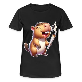 Capybara Joint Weed - Women's Breathable T-Shirt - black - Front - AI Model Female 172 light (172cm)