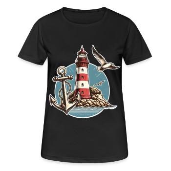 phare - T-shirt respirant Femme - noir - Devant - AI Model Female 172 light (172cm)