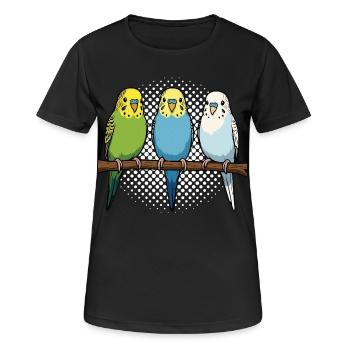 Wellensittich Wellensittichbesitzer Wellensittiche - Frauen T-Shirt atmungsaktiv - Schwarz - Vorne - AI Model Female 172 light (172cm)