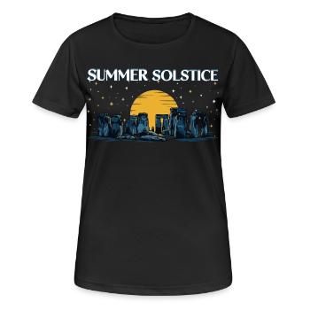 Litha Pagan: Sommersonnenwende, Mittsommer, Mittsommer, Mittsommer. - Frauen T-Shirt atmungsaktiv - Schwarz - Vorne - AI Model Female 172 light (172cm)