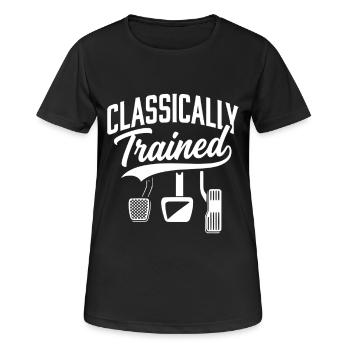 Classically Trained with Dimmer Manual Car  - Frauen T-Shirt atmungsaktiv - Schwarz - Vorne - AI Model Female 172 light (172cm)