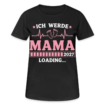 Ich werde Mama 2027 – Werdende Mutter - Frauen T-Shirt atmungsaktiv - Schwarz - Vorne - AI Model Female 172 light (172cm)