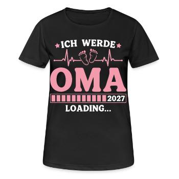 Ich werde Oma 2027 – Werdende Großmutter - Frauen T-Shirt atmungsaktiv - Schwarz - Vorne - AI Model Female 172 light (172cm)