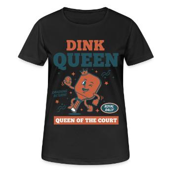 Joueuse de Pickleball Dink Queen Of The Court Queen Of The Court - T-shirt respirant Femme - noir - Devant - AI Model Female 172 light (172cm)