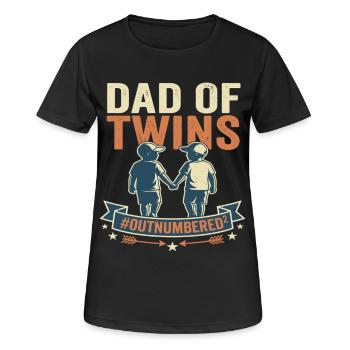 Père de jumeaux, jumeaux, père, enfants - T-shirt respirant Femme - noir - Devant - AI Model Female 172 light (172cm)