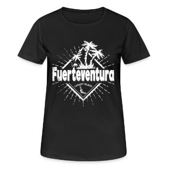 Souvenir rétro des îles Canaries de Fuerteventura - T-shirt respirant Femme - noir - Devant - AI Model Female 172 light (172cm)