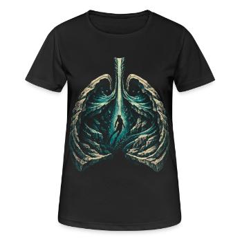 Apnoetauchen Freitauchen - Frauen T-Shirt atmungsaktiv - Schwarz - Vorne - AI Model Female 172 light (172cm)