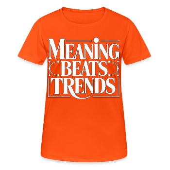 Logo Designer Meaning Beats Trends Visual Designer - Women's Breathable T-Shirt - neon orange - Front - AI Model Female 172 dark (172cm)