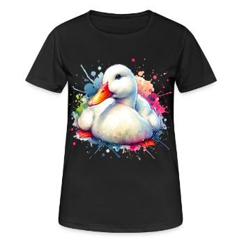 Motif du canard bêché - T-shirt respirant Femme - noir - Devant - AI Model Female 172 light (172cm)