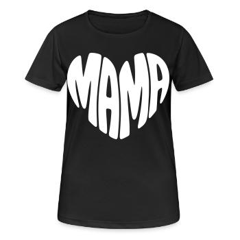 Mama Herz Muttertag - Frauen T-Shirt atmungsaktiv - Schwarz - Vorne - AI Model Female 172 light (172cm)