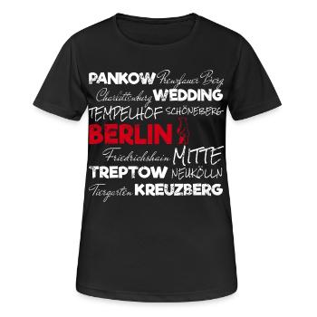 Berlin Retro Stadt und Bär Vintage Urlaub Souvenir - Frauen T-Shirt atmungsaktiv - Schwarz - Vorne - AI Model Female 172 light (172cm)