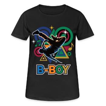 Breakdance B-Boy Hip Hop Streetdance Style - Frauen T-Shirt atmungsaktiv - Schwarz - Vorne - AI Model Female 172 light (172cm)