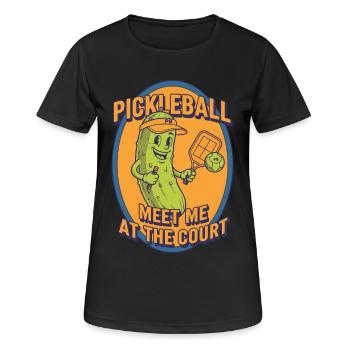 Pickleball Funny Player Meet Me At The Court Play - Women's Breathable T-Shirt - black - Front - AI Model Female 172 light (172cm)