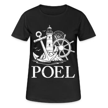 Poel Souvenier INSEL POEL OSTSEE Retro Lustiges - Frauen T-Shirt atmungsaktiv - Schwarz - Vorne - AI Model Female 172 light (172cm)