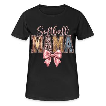 Softball Mama Coquette Leopard Bow - Women's Breathable T-Shirt - black - Front - AI Model Female 172 light (172cm)