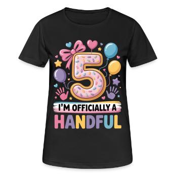 5. Geburtstag Handvoll Spaß - Frauen T-Shirt atmungsaktiv - Schwarz - Vorne - AI Model Female 172 light (172cm)