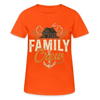 Family Crew Familie Zuhause - Frauen T-Shirt atmungsaktiv - Neonorange - Vorne - AI Model Female 172 dark (172cm)