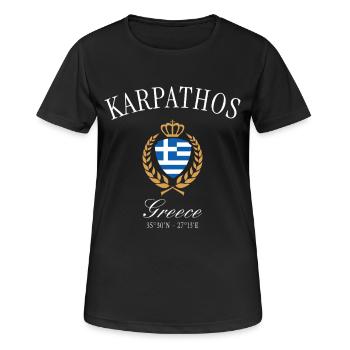 Armoiries de la Couronne de Karpathos Grèce Souvenir de voyage - T-shirt respirant Femme - noir - Devant - AI Model Female 172 light (172cm)