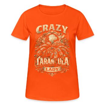 Vogelspinne Crazy Tarantula Lady - Women's Breathable T-Shirt - neon orange - Front - AI Model Female 172 dark (172cm)