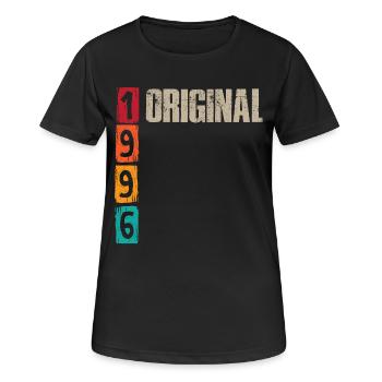 Vintage 1996 - Frauen T-Shirt atmungsaktiv - Schwarz - Vorne - AI Model Female 172 light (172cm)