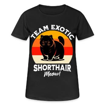 Team Exotic Shorthair Cat - Women's Breathable T-Shirt - black - Front - AI Model Female 172 light (172cm)