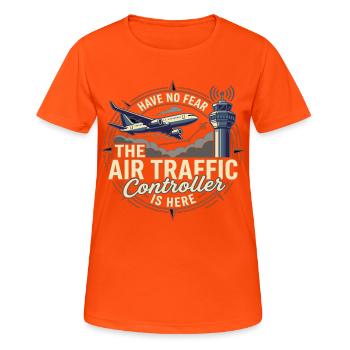 Air Traffic Controller Flugzeug Tower Spruch - Frauen T-Shirt atmungsaktiv - Neonorange - Vorne - AI Model Female 172 dark (172cm)