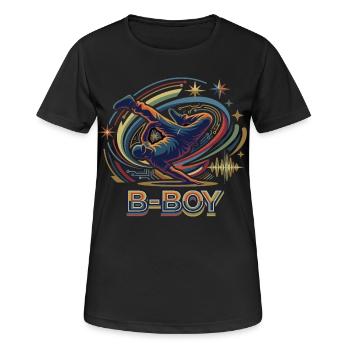 Breakdance B-Boy Hip Hop Streetdance - Frauen T-Shirt atmungsaktiv - Schwarz - Vorne - AI Model Female 172 light (172cm)