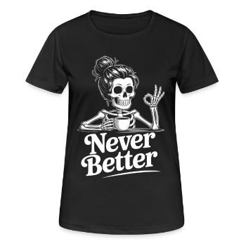 Coffee, coffee drinker, coffee drinker, funny - Women's Breathable T-Shirt - black - Front - AI Model Female 172 light (172cm)