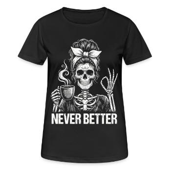 Coffee, coffee drinker, coffee drinker, funny - Women's Breathable T-Shirt - black - Front - AI Model Female 172 light (172cm)