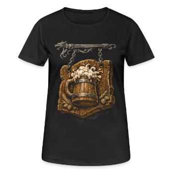 Festival Médiéval Taverne du Marché Médiéval - T-shirt respirant Femme - noir - Devant - AI Model Female 172 light (172cm)
