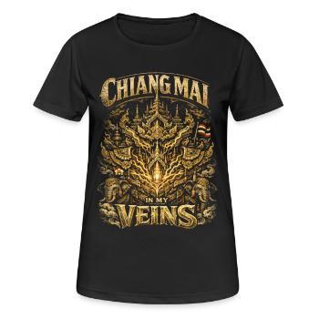Thailand Thai Pride Chiang Mai In My Veins - Frauen T-Shirt atmungsaktiv - Schwarz - Vorne - AI Model Female 172 light (172cm)