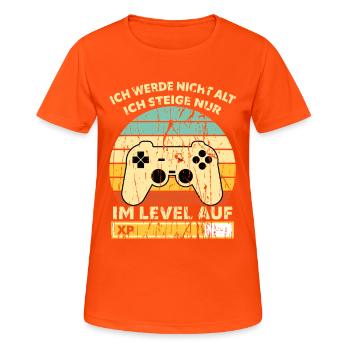 Levelaufstieg Retro Controller Geburtstag - Frauen T-Shirt atmungsaktiv - Neonorange - Vorne - AI Model Female 172 dark (172cm)