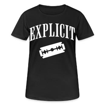 Explicit razor blade motif - Women's Breathable T-Shirt - black - Front - AI Model Female 172 light (172cm)