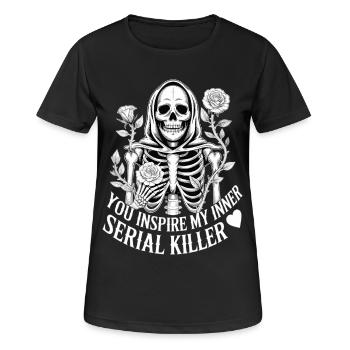 Skelett Shirt You Inspire My Inner Serial Killer - Frauen T-Shirt atmungsaktiv - Schwarz - Vorne - AI Model Female 172 light (172cm)