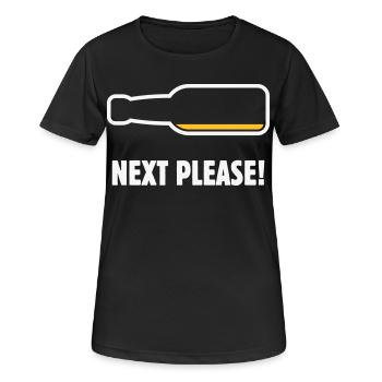 Suivant, s’il vous plaît ! (Bière / Bière / NEG 2C) - T-shirt respirant Femme - noir - Devant - AI Model Female 172 light (172cm)