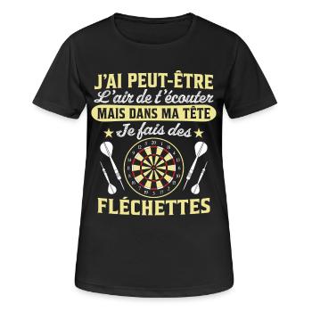  joue aux fléchettes - T-shirt respirant Femme - noir - Devant - AI Model Female 172 light (172cm)