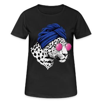 Leopard Women's Turban Glasses - Women's Breathable T-Shirt - black - Front - AI Model Female 172 light (172cm)
