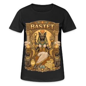 Thron von BASTET - Frauen T-Shirt atmungsaktiv - Schwarz - Vorne - AI Model Female 172 light (172cm)