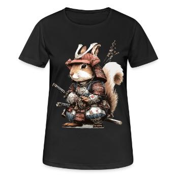 Samouraï Écureuil en armure - T-shirt respirant Femme - noir - Devant - AI Model Female 172 light (172cm)