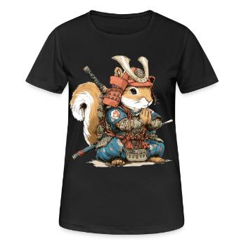 Armure Samouraï Écureuil - T-shirt respirant Femme - noir - Devant - AI Model Female 172 light (172cm)