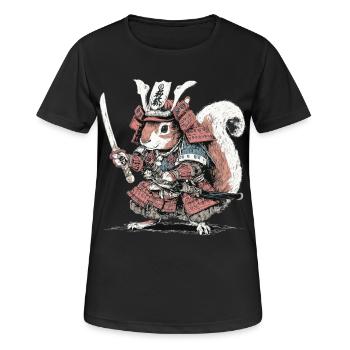 Armure Samouraï Écureuil - T-shirt respirant Femme - noir - Devant - AI Model Female 172 light (172cm)