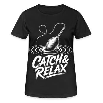 Angeln Erholung - Frauen T-Shirt atmungsaktiv - Schwarz - Vorne - AI Model Female 172 light (172cm)