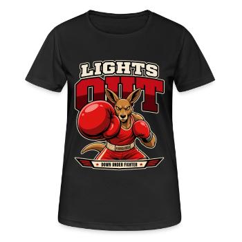 K.-O. Kangaroo – Lights Out Boxing - T-shirt respirant Femme - noir - Devant - AI Model Female 172 light (172cm)
