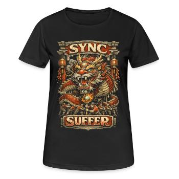 Dragon Dance Drachentanz Sync Or Suffer - Frauen T-Shirt atmungsaktiv - Schwarz - Vorne - AI Model Female 172 light (172cm)