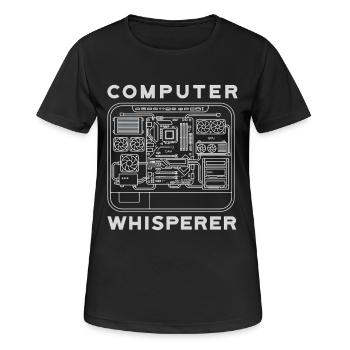 Ordinateur Whisperer Matériel de carte mère PC - T-shirt respirant Femme - noir - Devant - AI Model Female 172 light (172cm)