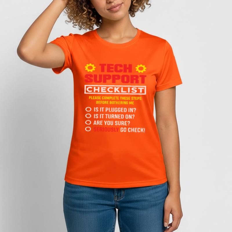 Liste de contrôle du support technique Plugin Admin IT T-shirt respirant Femme