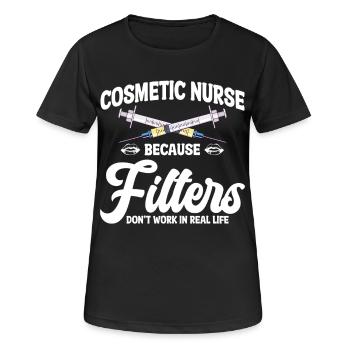 Esthétique d’infirmière esthétique de soignant spécialisée en soins de santé - T-shirt respirant Femme - noir - Devant - AI Model Female 172 light (172cm)