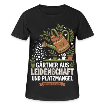Gärtner Balkon Platzmangel Spruch - Frauen T-Shirt atmungsaktiv - Schwarz - Vorne - AI Model Female 172 light (172cm)